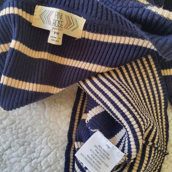 Pink•Rose Form Fitting Striped Sweater Dress - Picture 11 of 11